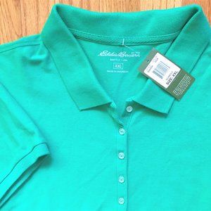 New Women's Eddie Bauer , Short Sleeve Polo Shirt